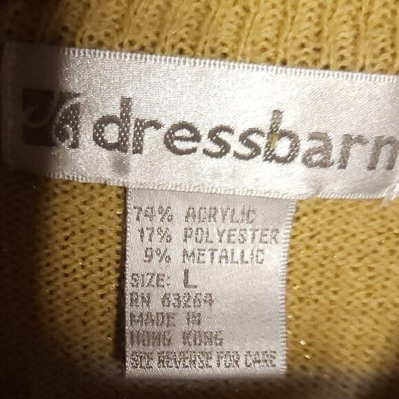 Vintage Dressbarn Gold Silver Sparkle Mock Neck Thin Sweater Large - Picture 4 of 5